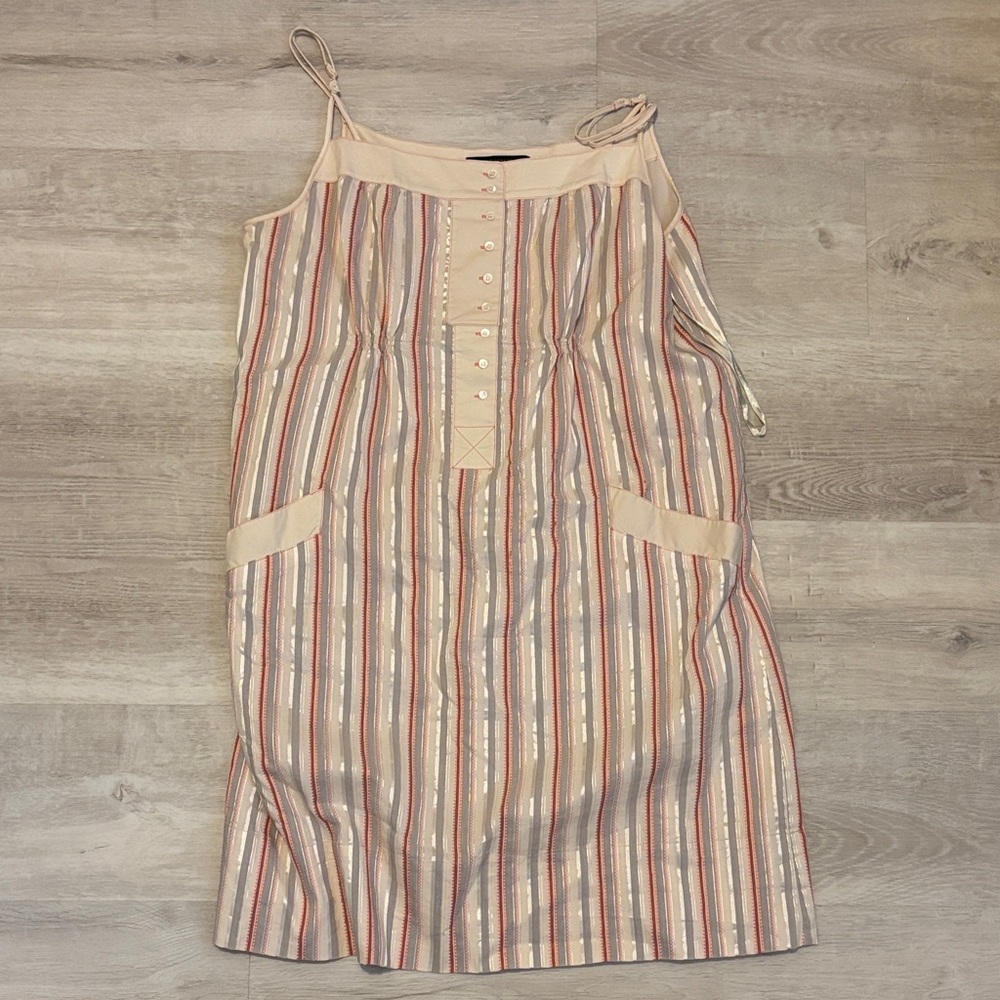 BCBGMaxAzria Cream Mini Dress with Pastel Stripes